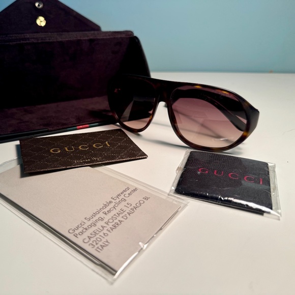 Gucci Aviator Sunglasses 1025/S Tortoise - Picture 1 of 7